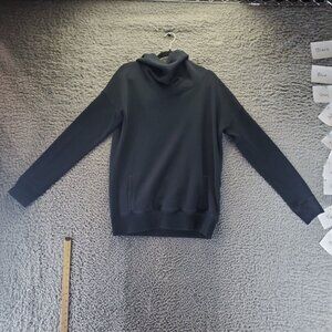 Zyia Active Sweater Womens Large Black Funnel Neck Long Sleeve Relaxed Fit